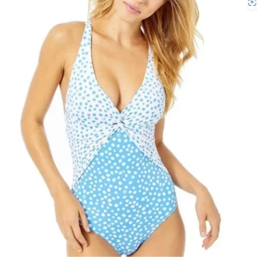 Lilly Pulitzer Malvie Zanzibar NWT Blue Lilly's Dot One Piece Swimsuit size 4